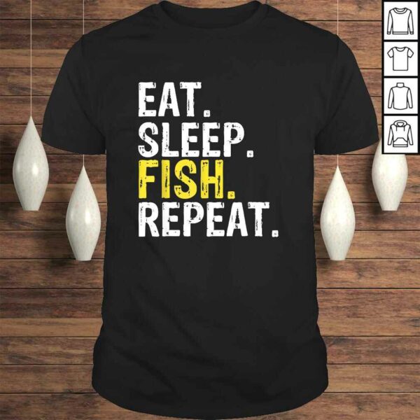 Funny Eat Sleep Fish Repeat Shirt