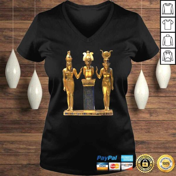 Funny Egyptian Trinity Golden Horus Osiris and Isis Statue TShirt