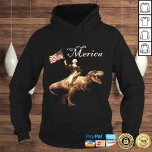 Funny George Washington Riding a Tyrannosaurus Rex Merica TShirt 4