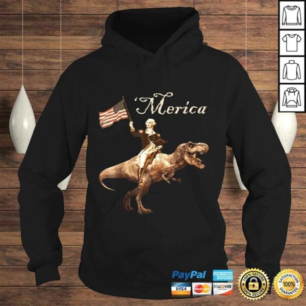 Funny George Washington Riding a Tyrannosaurus Rex Merica TShirt