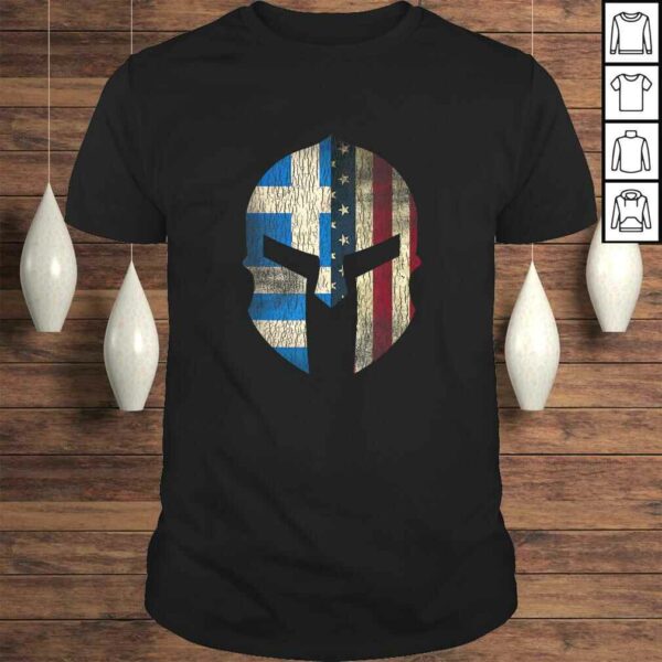 Funny Greek American Pride  Greece Spartan HelmeTee T-Shirt