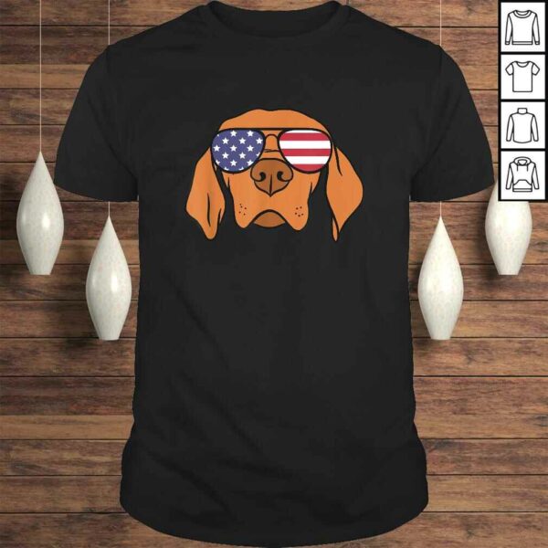 Funny Hungarian Vizsla Dog 4th of July TShirt