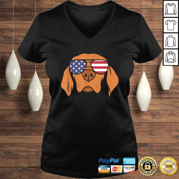 Funny Hungarian Vizsla Dog 4th of July TShirt