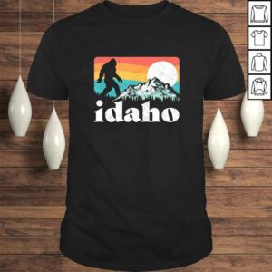 Funny Idaho Bigfoot & Retro Mountains TShirt Funny Idaho Bigfoot & Retro Mountains TShirt