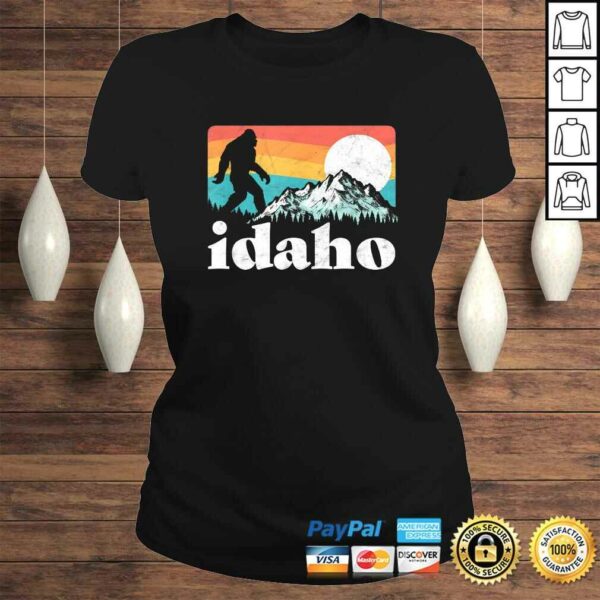 Funny Idaho Bigfoot & Retro Mountains TShirt