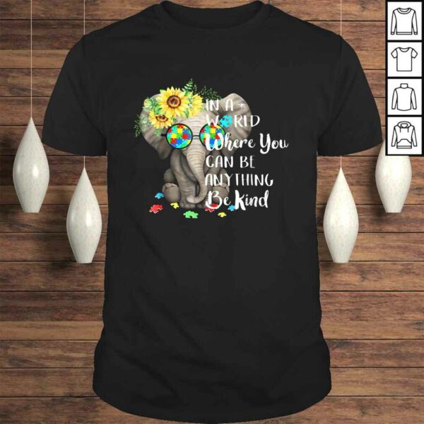 Funny In A World Where You Can Be Anything Be Kind Autism Tee T-Shirt