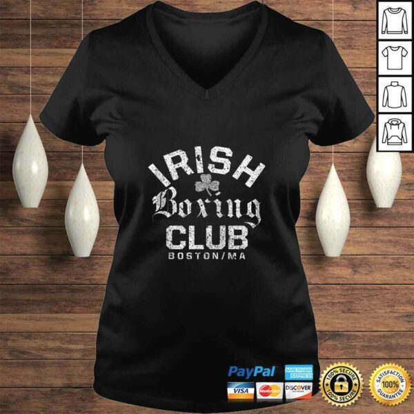 Funny Irish Boxing Club Boston Shamrock Distressed Gift Shirt