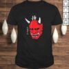 Funny Japanese demon art face mask devil yokai harajuku aesthetic TShirt