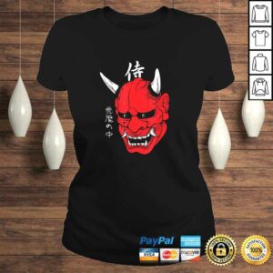 Funny Japanese demon art face mask devil yokai harajuku aesthetic TShirt 3