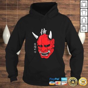 Funny Japanese demon art face mask devil yokai harajuku aesthetic TShirt 4
