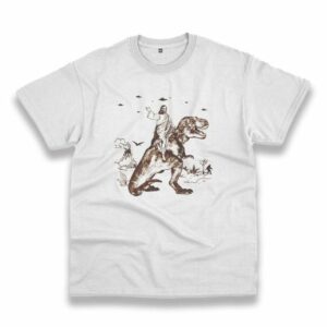 Funny Jesus Riding Dinosaur Vintage Tshirt