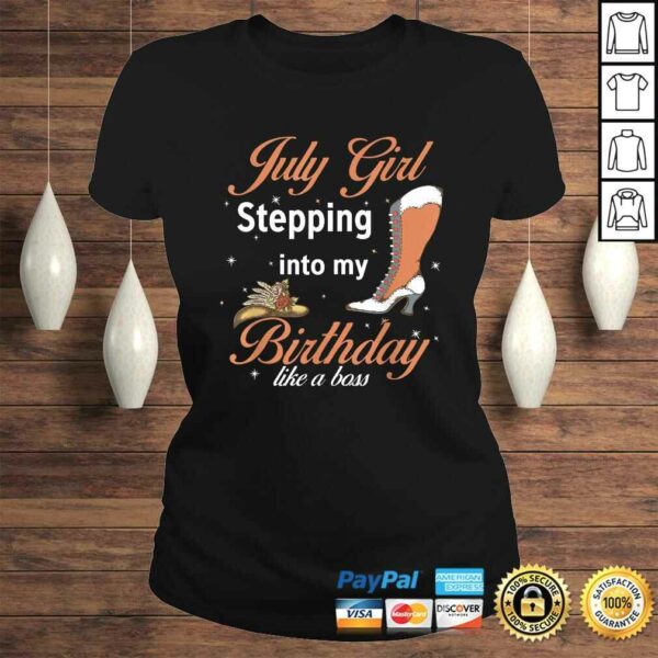 Funny July Cowboy Girl Stepping Into My Birthday Like A Boss V-Neck T-Shirt