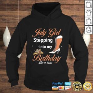 Funny July Cowboy Girl Stepping Into My Birthday Like A Boss V Neck T Shirt 4