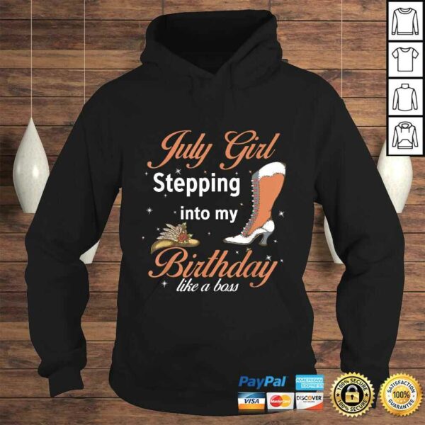 Funny July Cowboy Girl Stepping Into My Birthday Like A Boss V-Neck T-Shirt