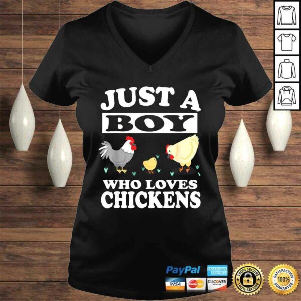 Funny Just A Boy Who Loves Chickens Farm Chicken TShirt Gift