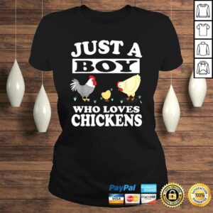 Funny Just A Boy Who Loves Chickens Farm Chicken TShirt Gift 3