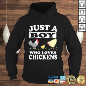 Funny Just A Boy Who Loves Chickens Farm Chicken TShirt Gift 4
