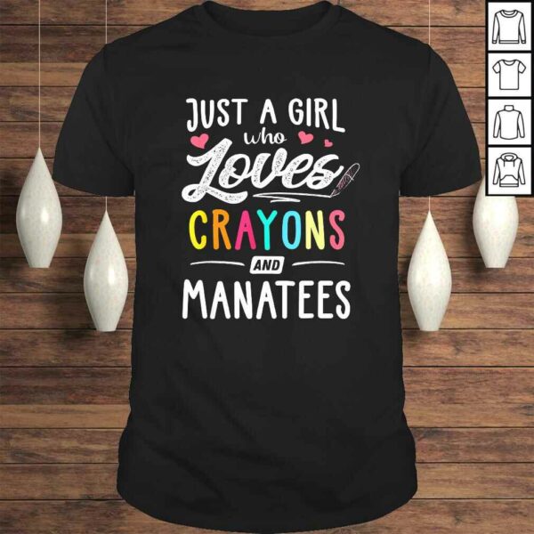 Funny Just A Girl Who Loves Crayons And Manatees Kids, Youth Shirt