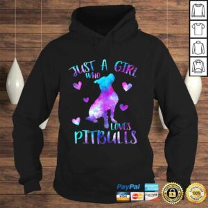 Funny Just a Girl Who Loves Pitbulls Galaxy Space Pitbull Mom Gift TShirt 4
