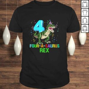 Funny Kids 4 Year Old Boy 4th Birthday Dinosaur Gift Fourasaurus T-shirt Funny Kids 4 Year Old Boy 4th Birthday Dinosaur Gift Fourasaurus T-shirt