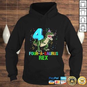 Funny Kids 4 Year Old Boy 4th Birthday Dinosaur Gift Fourasaurus T shirt 4