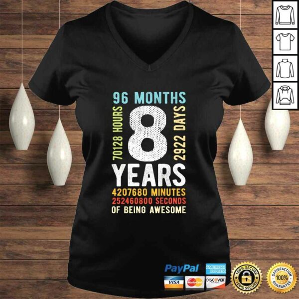 Funny Kids 8th Birthday 8 Years Old Vintage Retro 96 Months TShirt Gift