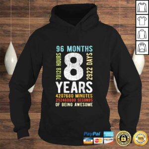 Funny Kids 8th Birthday 8 Years Old Vintage Retro 96 Months TShirt Gift 4