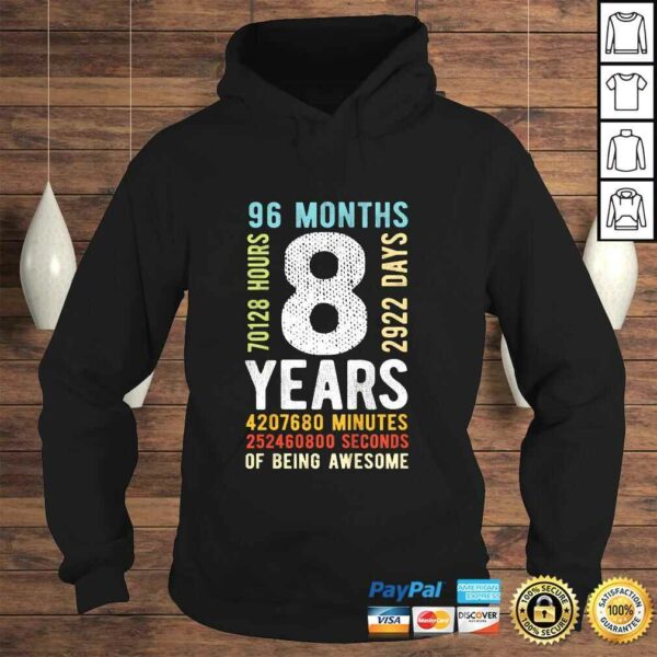 Funny Kids 8th Birthday 8 Years Old Vintage Retro 96 Months TShirt Gift