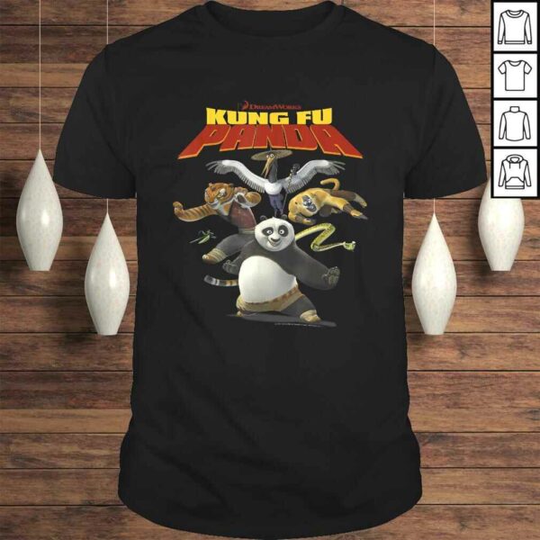 Funny Kung Fu Panda Group Shot Action Portrait Movie Logo TShirt