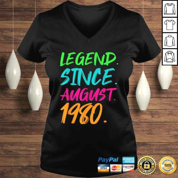 Funny Legend Since August 1980 Men Women Bday Gifts 40th Birthday Tee Shirt