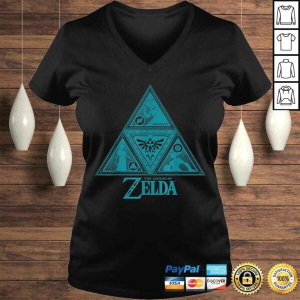 Funny Legend of Zelda Teal Triforce Symbolism Graphic Tee Shirt