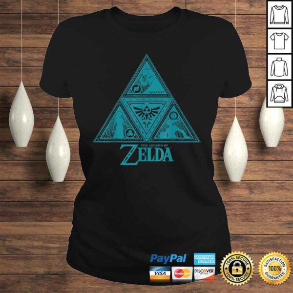 Funny Legend of Zelda Teal Triforce Symbolism Graphic Tee Shirt