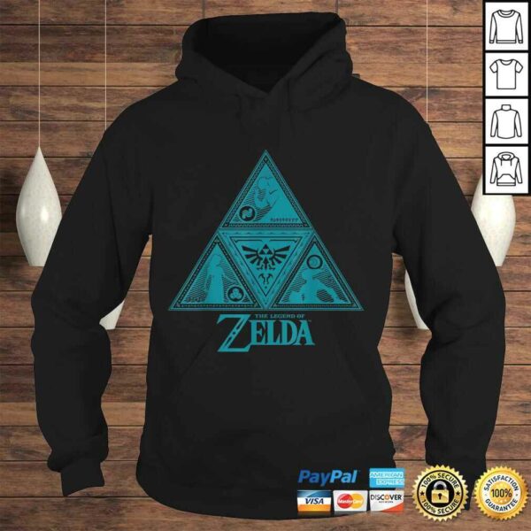 Funny Legend of Zelda Teal Triforce Symbolism Graphic Tee Shirt