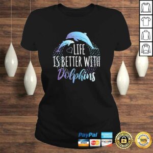 Funny Life Is Better With Dolphins Women Girls Gift Dolphin Lover V-Neck T-Shirt 2 Funny Life Is Better With Dolphins Women Girls Gift Dolphin Lover V Neck T Shirt 3