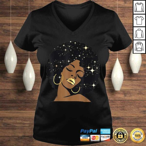 Funny Lips Stars Black Girl Magic Afro Diva Gift Melanin Tee T-Shirt