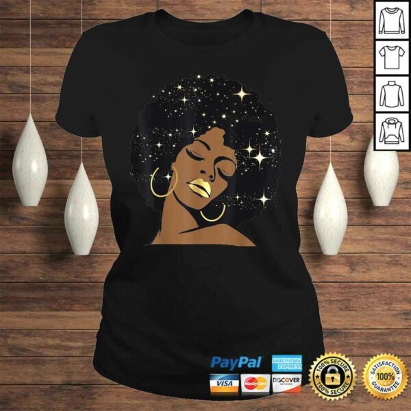 Funny Lips Stars Black Girl Magic Afro Diva Gift Melanin Tee T-Shirt