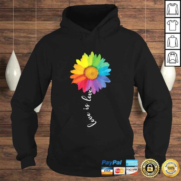 Funny Love Is Love Rainbow Sunflower LGBT Gay Lesbian Pride Tee Shirt