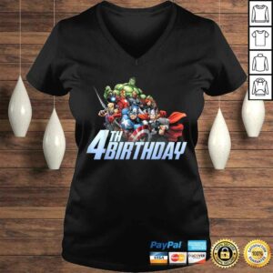 Funny Marvel Avengers Action Shot 4th Birthday TShirt