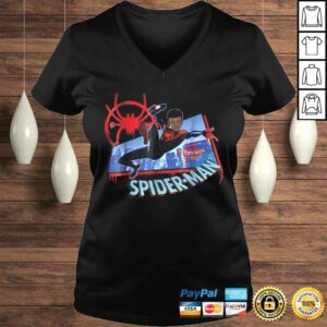 Funny Marvel Spider-Man Into the Spider-Verse Miles Kick V-Neck T-Shirt