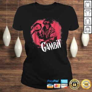 Funny Marvel XMen Gambit Circle Splatter Graphic V Neck T Shirt 3
