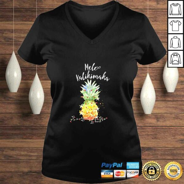 Funny Mele Kalikimaka Pineapple Christmas in July Lights T-shirt