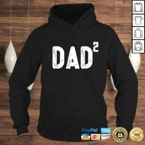 Funny Mens Dad to be of 2 kids 2nd power squared Gift Top 4