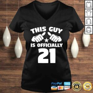 Funny Mens This Guy Is Officially 21 Years Old 21st Birthday Shirt