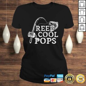 Funny Mens Vintage Reel Cool Pops Fishing Gift For Dad or Grandpa V Neck T Shirt 3
