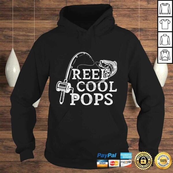 Funny Mens Vintage Reel Cool Pops Fishing Gift For Dad or Grandpa V-Neck T-Shirt
