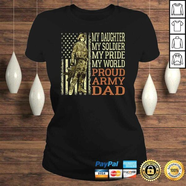 Funny My Daughter My Soldier Hero – Proud Army Dad Military Father V-Neck T-Shirt