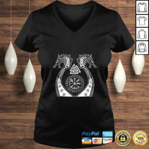 Funny Norse Mythology Odin Wolfs Viking Valknut Vegwisir TShirt