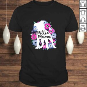 Funny Pittie Mama Floral Flowers Pitbull Cute Pit Bull Mom Gift Shirt