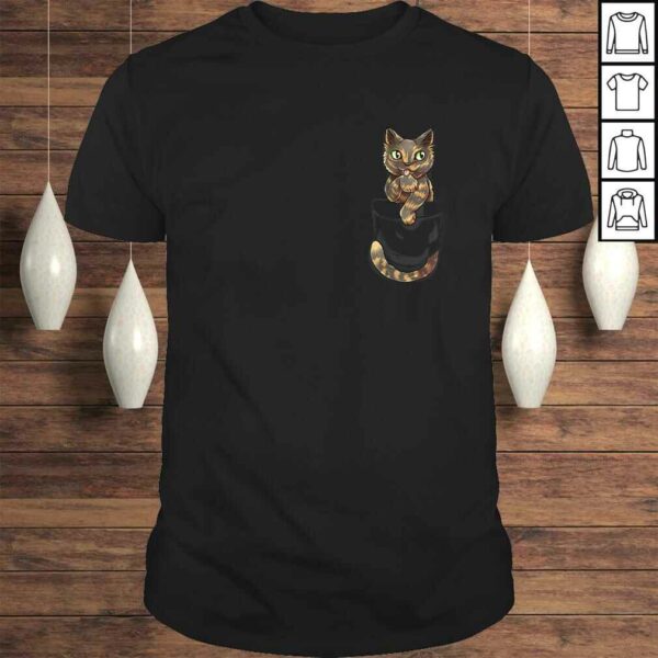 Funny Pocket Tortoiseshell Tortie Cat  Shirt