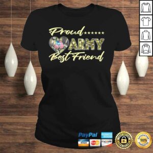 Funny Proud Army Best Friend US Flag Dog Tag Heart Military T shirt 3